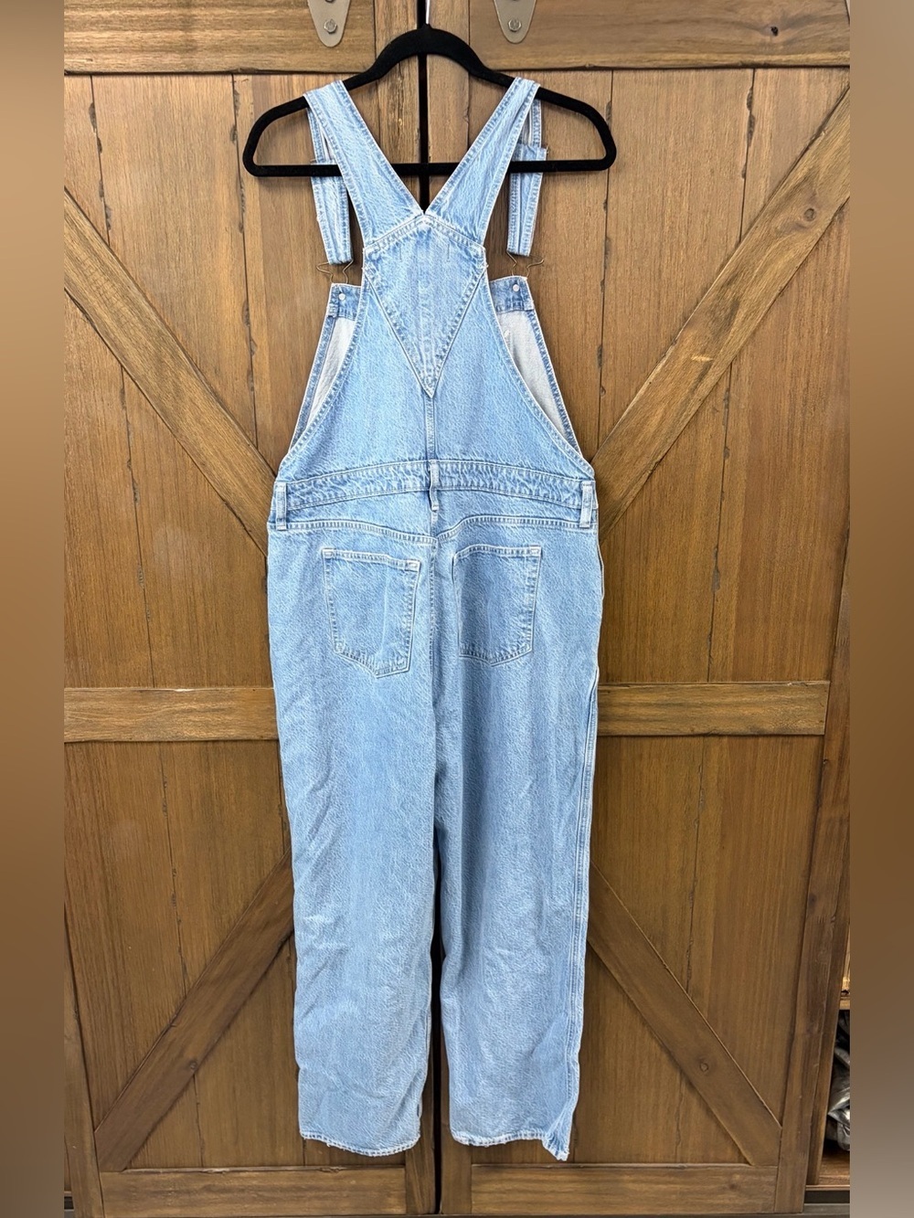 Abercrombie & Fitch Classic Relaxed Denim Straight Leg Overalls Size Large - Picture 5 of 7